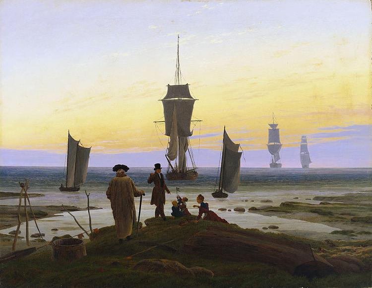 Caspar David Friedrich The life stages (beach picture, beach scene in Wiek